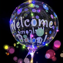 Ballon bulle lumineux rose et bleu pour baby shower (12 pièces)