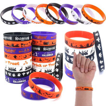 Bracelets en silicone d'Halloween pour enfants (12 ou 24 pièces)