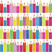 Décalcomanies à frotter pour crayons aquarelle, 12 feuilles, 14 x 14 cm