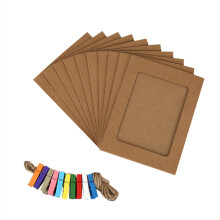 Set rame foto din hârtie cu frânghie de cânepă – 10 buc