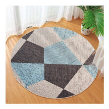 Round Office Chair Mat for Hard Floors 63in Gray Non‑Slip Short Fleece Floor Protection Shield