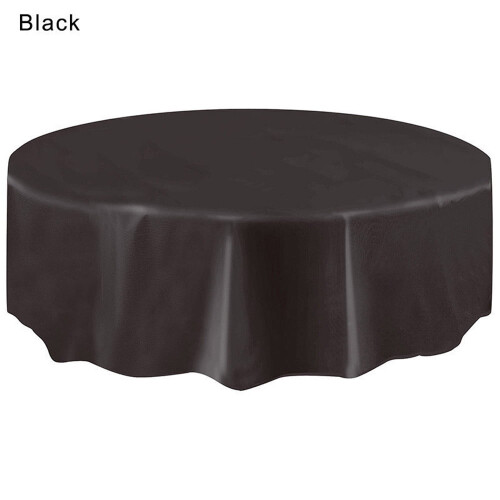 Runde, schwarze, große Einweg-Tischdecke aus Kunststoff