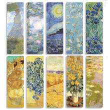 10 kpl taidemaalauspaperikirjanmerkkejä, Van Gogh -kirjanmerkit, taidemaalaustyyliset paperikirjanmerkit, taidemaalaussivukirjanmerkkisetti,