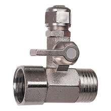 Vattenledningsdelare för RO-filterinstallationer, Kulventilsmatningsvattenadapter med 1/2" gängor och 1/4" ytterdiameter slang