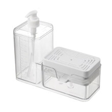 2 in 1 Wall Mounted Soap Dispenser Set for Bathroom, Refillable Shampoo and Shower Gel Bottles