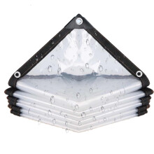 Clear Plastic Tarp 2x4m Transparent Waterproof Cover with Grommets, Tear‑Resistant Patio Curtain for Outdoor Canopy