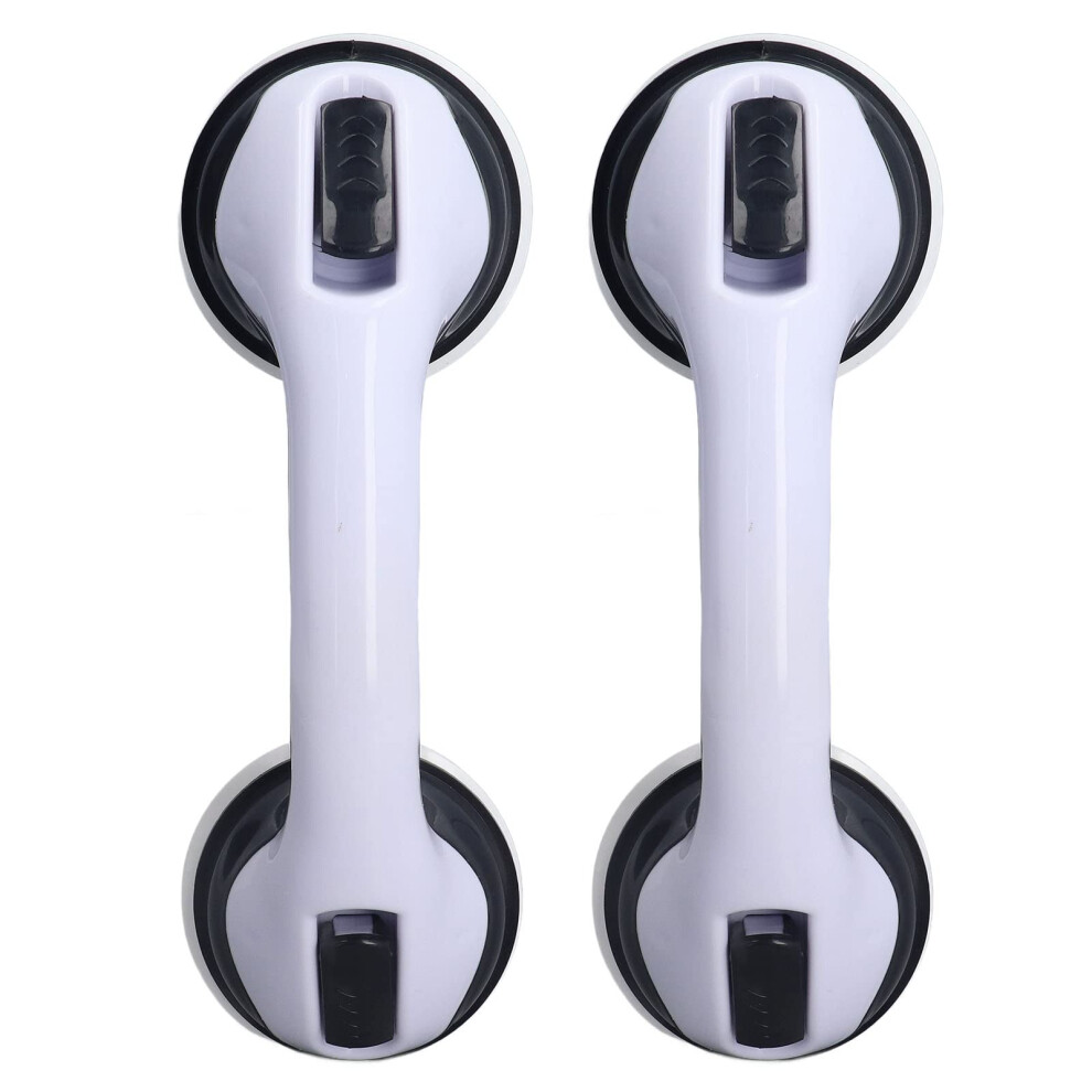 2pcs Shower Grab Bar with Double Lock Security and Ergonomic Curved Grip, Tool  Suction Handle for Elderly Bathroom Safety