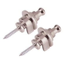 2pcs Silver Guitar Strap Lock Buttons for Electric Acoustic and Bass Guitars, Secure Durable Metal Build
