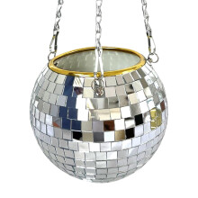 Disco Ball Hanging Planter with Reflective Mirror Finish and ReadytoHang Chain for Indoor Outdoor Decor