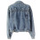 Women Oversized Denim Jacket Embroidered Pearls- Beading Jeans Coat  S 2