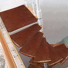 Solid Color NonSlip SelfAdhesive Stair Treads, Glue Carpet Mats for Wooden Steps, Turn Right, 1+5pcs