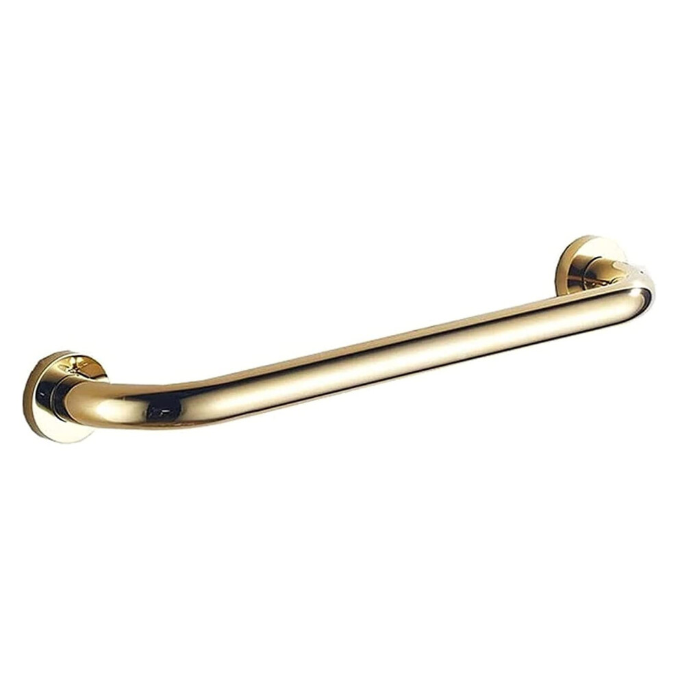 Gold Wall Mounted Brass Grab Bar 37Cm Bathroom Handrail With Nonslip Ergonomic Grip For Elderly