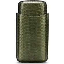 Leather Travel Cigar Case for 3 Cigars, Elegant AromaPreserving Humidor Gift for Men
