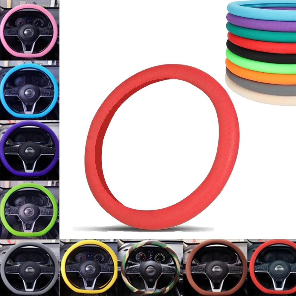 Ultra Thin Silicone Steering Wheel Cover With Cooling Surface And Nonslip Heat Resistant Grip Red 9310869724803