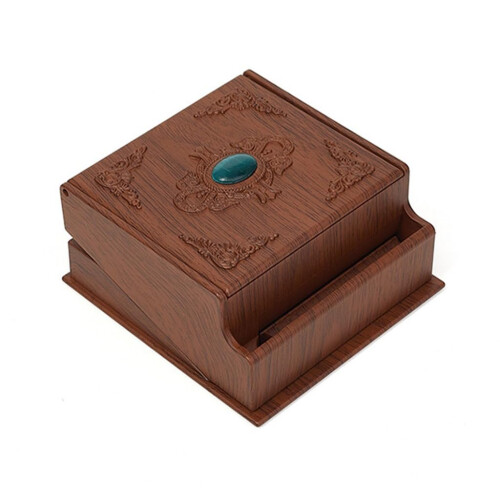Vintage Cigarette Case with Automatic Ejection Design, Wood Grain Finish for 100mm Cigarettes Gift