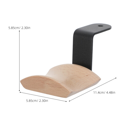 Walnut Wood Headset Holder Wall Mount Aluminum Storage Hook 1