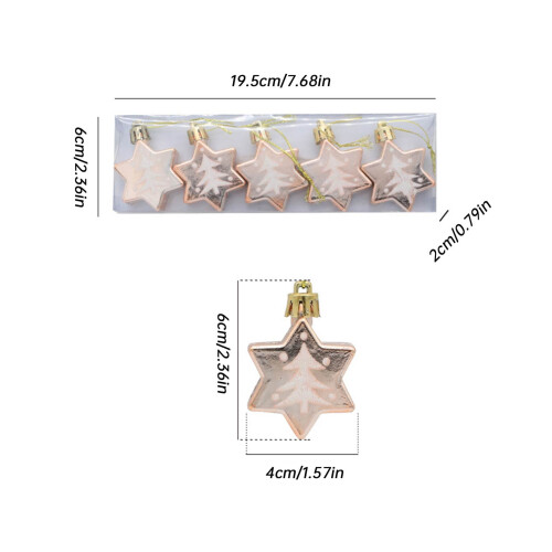 Décoration de sapin de Noël étoile à 5 branches (5 pièces) 2