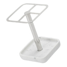 Stainless Steel Electric Toothbrush and Toothpaste Holder, Rustproof Bathroom Stand with Drainage and Modern Silver Finish