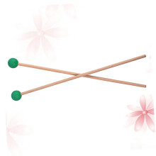 1 Pair Wood Handle Glockenspiel Mallets Green Percussion Sticks for Xylophone Drum Bright Clear Sound