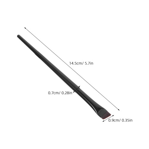 12Pcs Durable Black Eye Makeup Brushes Angled Flat Tip Non-Slip Handle 1
