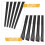 12Pcs Durable Black Eye Makeup Brushes Angled Flat Tip Non-Slip Handle 5