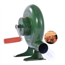 BBQ Air Blower Hand Crank Charcoal Fire Starter Fan, Durable Green 80W Camping Stove Accessory