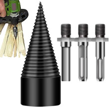 Log Splitting Drill Bit 42MM Heavy Duty Firewood Splitter with 3 Attachments for Quick Wood Splitting