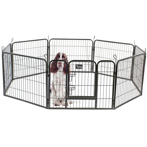 Heavy Duty 8-Panel Pet Playpen with Door Small 1