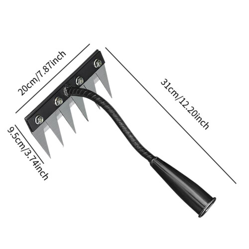 Manual Weeder Tool with Sharp Metal Claws, Ergonomic Weed Puller for Garden Lawn Backyard, 6 Tines 2