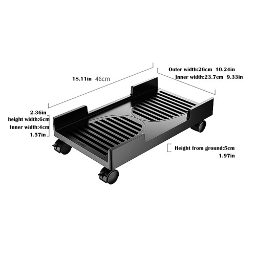 Computer Tower Stand with Wheels, Adjustable Under Desk CPU Holder for Floor Protection and Ventilation 1