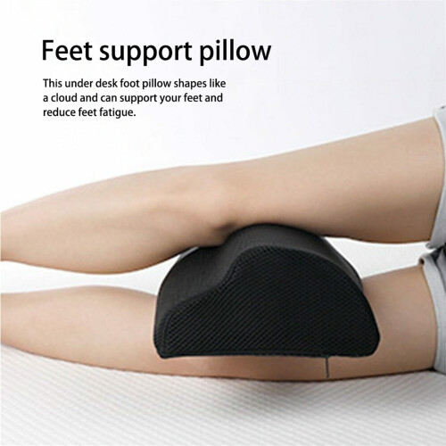 Foot Rest Under Desk Ergonomic Memory Foam Footrest Pillow Adjustable Comfortable Support Black 2