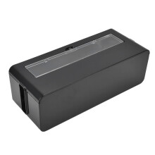 Black Cable Management Box with Double Sided Snap Lid, Durable ABS Cord Organizer for Home Office