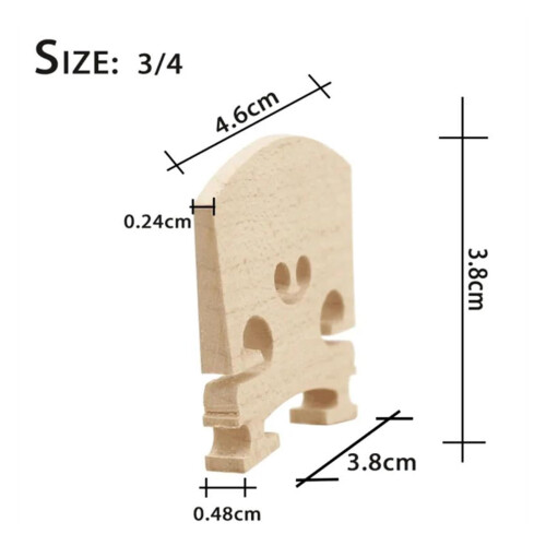 Maple Violin Bridge 3/4 Size Replacement, Accurate Fit and Reliable Performance 1