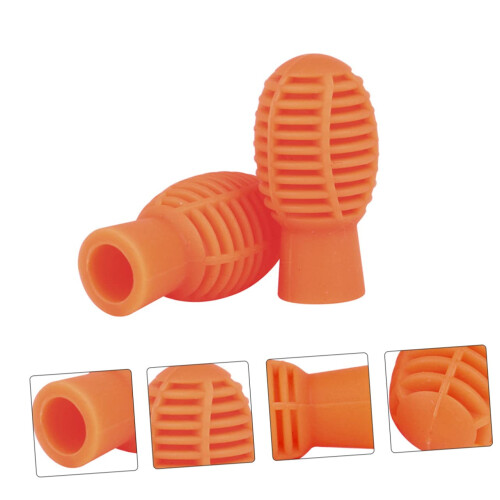 Drumstick Covers 2 Pack Orange Silicone Tips for Quiet Practice Noise Reduction and Tip Protection 2