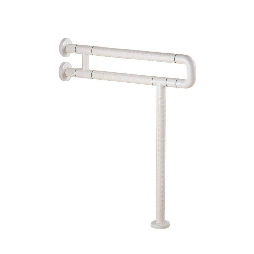 White Bathroom Grab Bars UâShaped Toilet Safety Handrail For Elderly, NonâSlip Stainless Steel Support Rail,