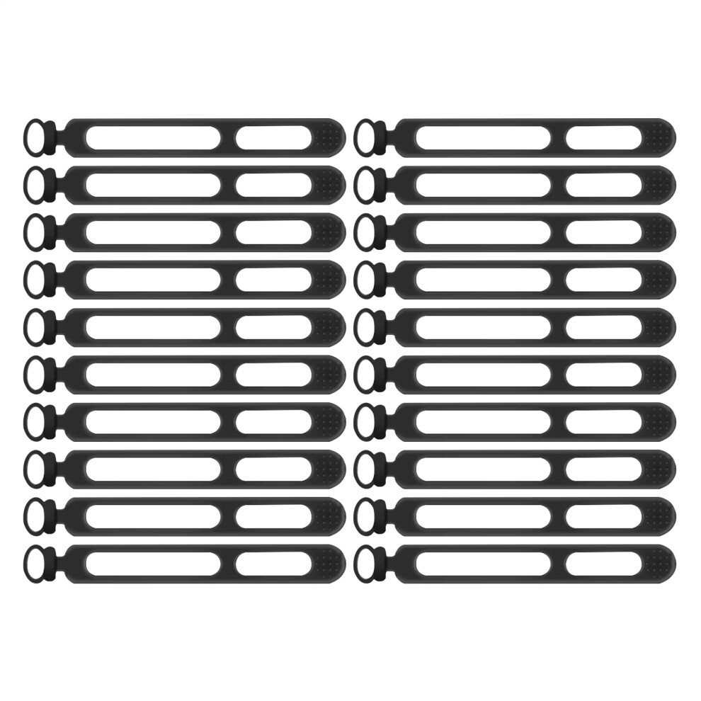 Cable Management Straps 20 Pack Reusable Silicone Cable Ties Adjustable Cord Organizer For Travel And Charging Cords 9310869691853