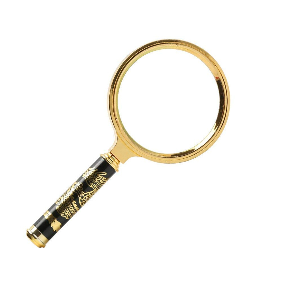 10x  Definition Handheld Magnifying Glass with Metal Frame and Wooden Handle for Elderly Reading