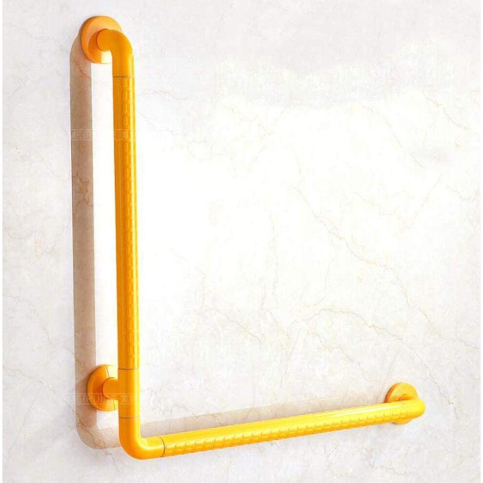 Bathroom Grab Bar 70x70cm Stainless Steel LShaped Safety Handrail with AntiSlip Grip and Towel Rack for Elderly