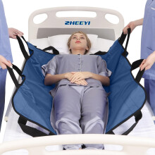 Patient Transfer Sheet with Reinforced Ergonomic Handles 43'x36' Durable Nylon Bed Pad for Elderly Care and Caregivers