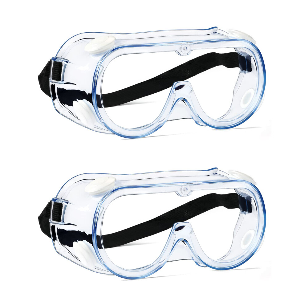 Ansi Z87.1 Safety Goggles 2 Pack Anti Fog Clear Vision Lab Eye Protection Glasses Adjustable Fit 9310869725701
