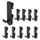 10 Pcs Black Plastic Grid Wall Hooks, Durable SpaceSaving Display Hooks for Garage or Retail Organization 1