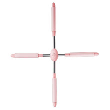 Posture Corrector Stick Adjustable Yoga Trainer for Back Shoulder Alignment with Comfort Foam Padding Pink 66.5x7x7cm