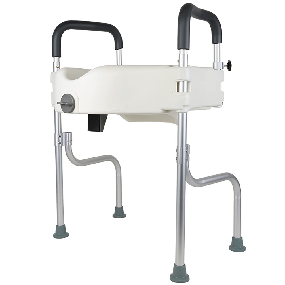 Raised Toilet Seat with Adjustable Handles, Adjustable Height Design for Elderly and Disabled Users