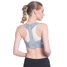 Posture Corrector for Women and Men Adjustable Back Brace with Ergonomic Support Breathable Gray L