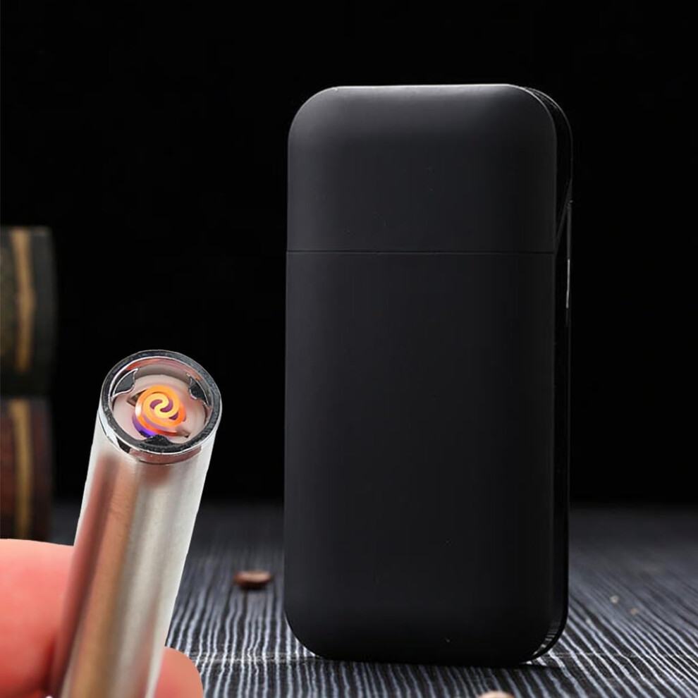 Electric Cigarette Case Lighter USB Rechargeable Windproof Flameless Design for 20 Thin or 10 Thick Cigarettes