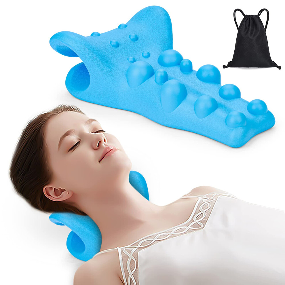 Cervical Traction Device Neck and Shoulder Relaxer Memory Foam Pillow for Pain Relief and Posture Correction