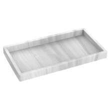 Silicone Vanity Tray Marble Organizer Non Slip Water Resistant Elegant Countertop Storage for Bathroom Kitchen Keys and Cosmetics