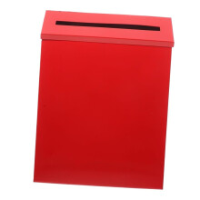 Vintage Red Wall Mounted Mailbox, Large Capacity Metal Post Box for Home or Office Decor