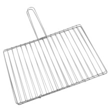 BBQ Grill Basket Stainless Steel Fish and Vegetable Grilling Basket with Ergonomic Handle for Outdoor Cooking