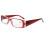 Red Rectangular Reading Glasses +3.0 for Adults, Clear Magnification Readers with Flexible Spring Hinges 1